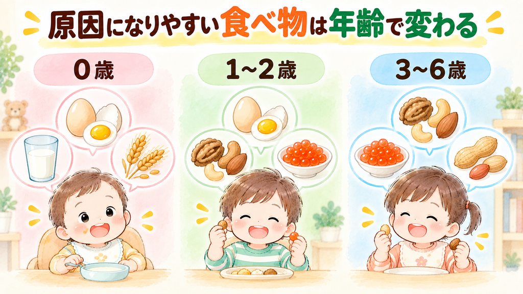 原因になりやすい食べ物は年齢で変わる