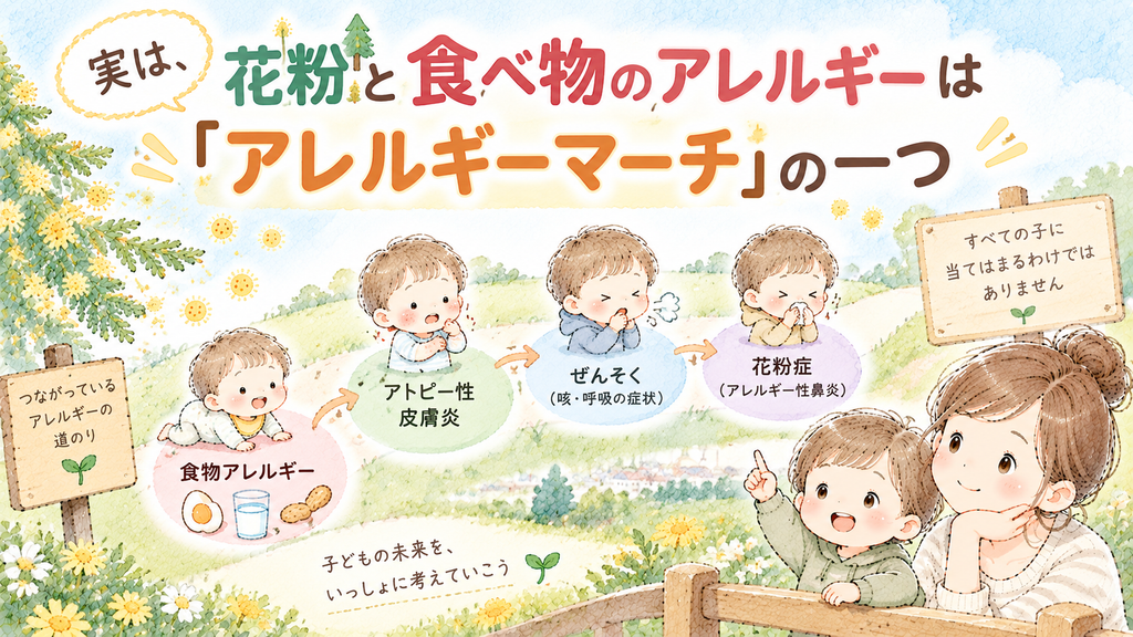 花粉と食べ物のアレルギーは「アレルギーマーチ」の一つ