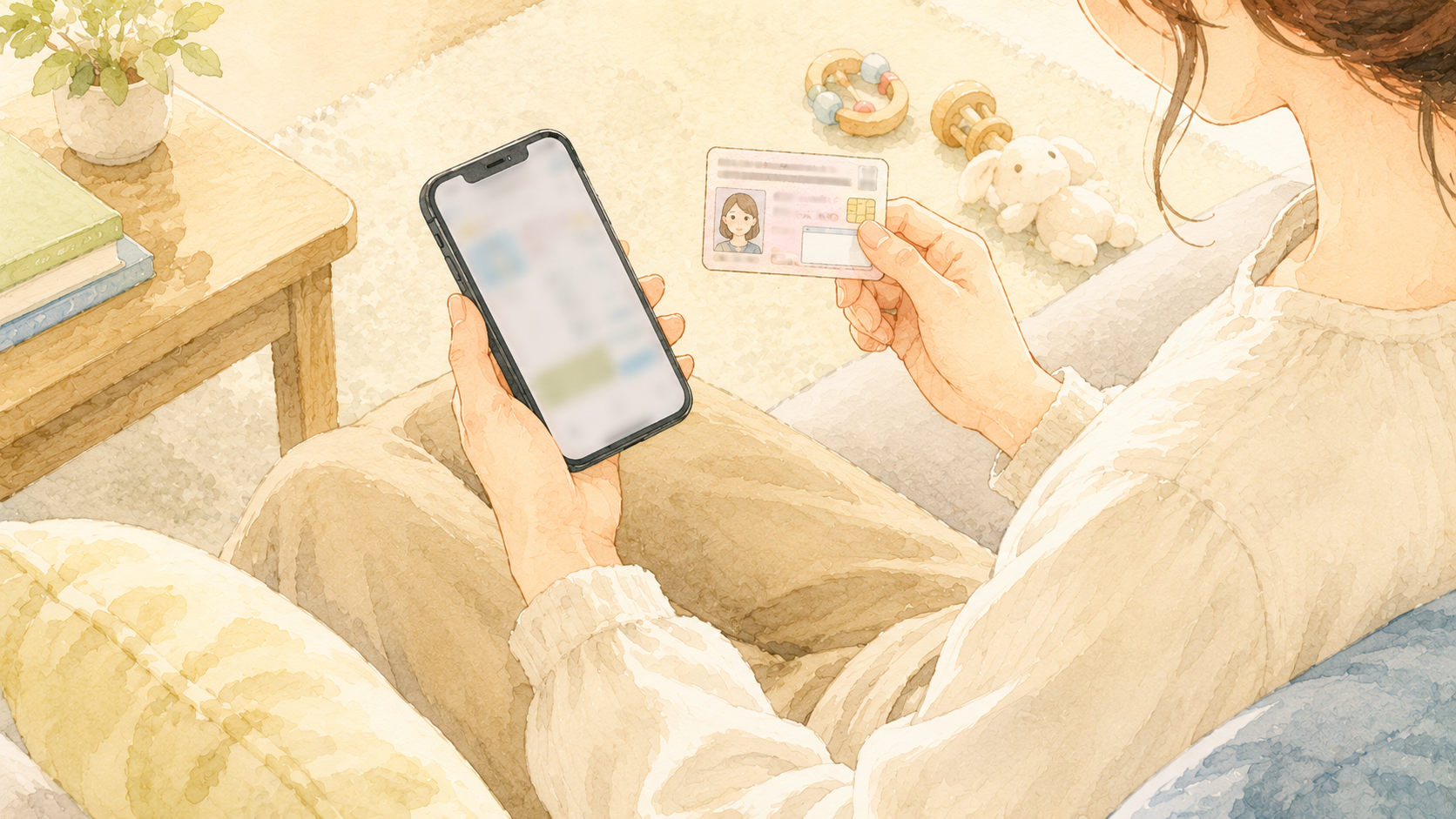 マイナンバーで申請している様子