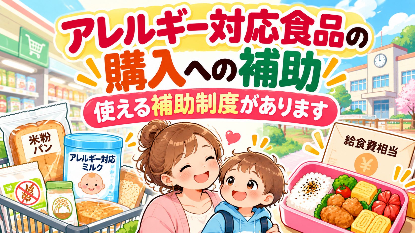 アレルギー対応食品購入への補助