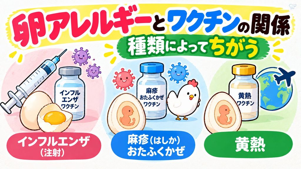 卵アレルギーとワクチンの関係｜種類によってちがう