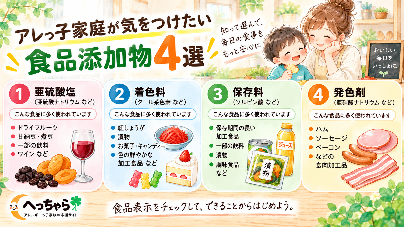 アレっ子が気を付けるべき食品添加物4選