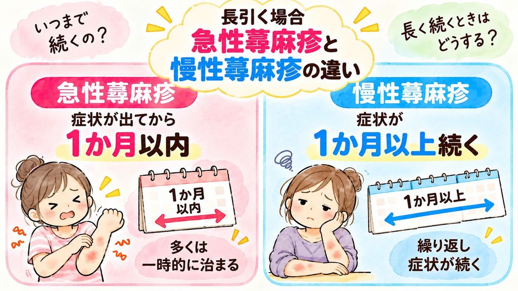 急性蕁麻疹と慢性蕁麻疹の違いは？